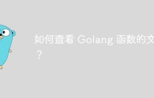 如何查看 Golang 函数的文档？