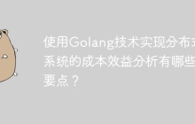 使用Golang技术实现分布式系统的成本效益分析有哪些要点？