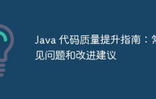 Java 代码质量提升指南：常见问题和改进建议