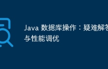 Java 数据库操作：疑难解答与性能调优