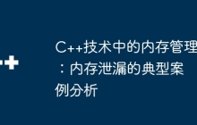 C++技术中的内存管理：内存泄漏的典型案例分析