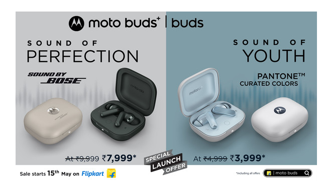 印度音频市场新宠:摩托罗拉Moto Buds和Moto Buds+正式发售