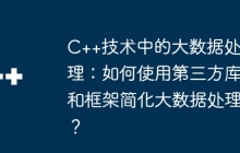C++技术中的大数据处理：如何使用第三方库和框架简化大数据处理？