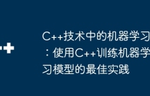 C++技术中的机器学习：使用C++训练机器学习模型的最佳实践