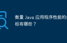 衡量 Java 应用程序性能的指标有哪些？