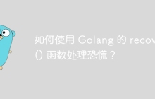 如何使用 Golang 的 recover() 函数处理恐慌？
