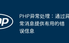 PHP异常处理：通过异常消息提供有用的错误信息
