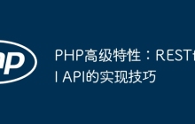 PHP高级特性：RESTful API的实现技巧