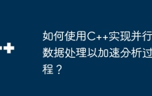 如何使用C++实现并行数据处理以加速分析过程？