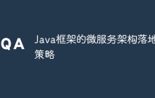 Java框架的微服务架构落地策略