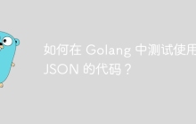 如何在 Golang 中测试使用 JSON 的代码？