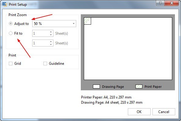 亿图流程图制作软件在一张纸上打印大流程图的教程