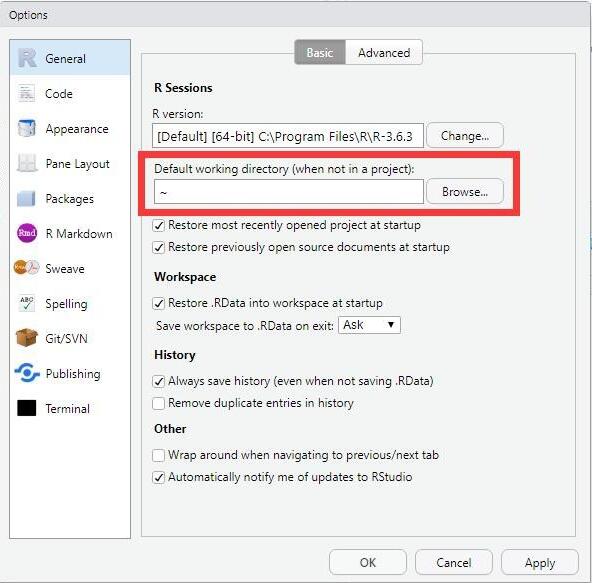RStudio默认工作目录怎么设置 RStudio设置默认工作目录方法