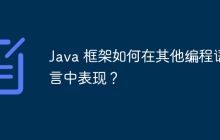 Java 框架如何在其他编程语言中表现?