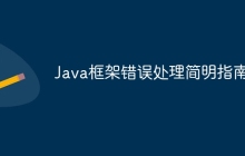 Java框架错误处理简明指南