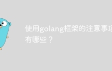 使用golang框架的注意事项有哪些？