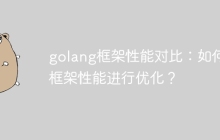 golang框架性能对比：如何对框架性能进行优化？