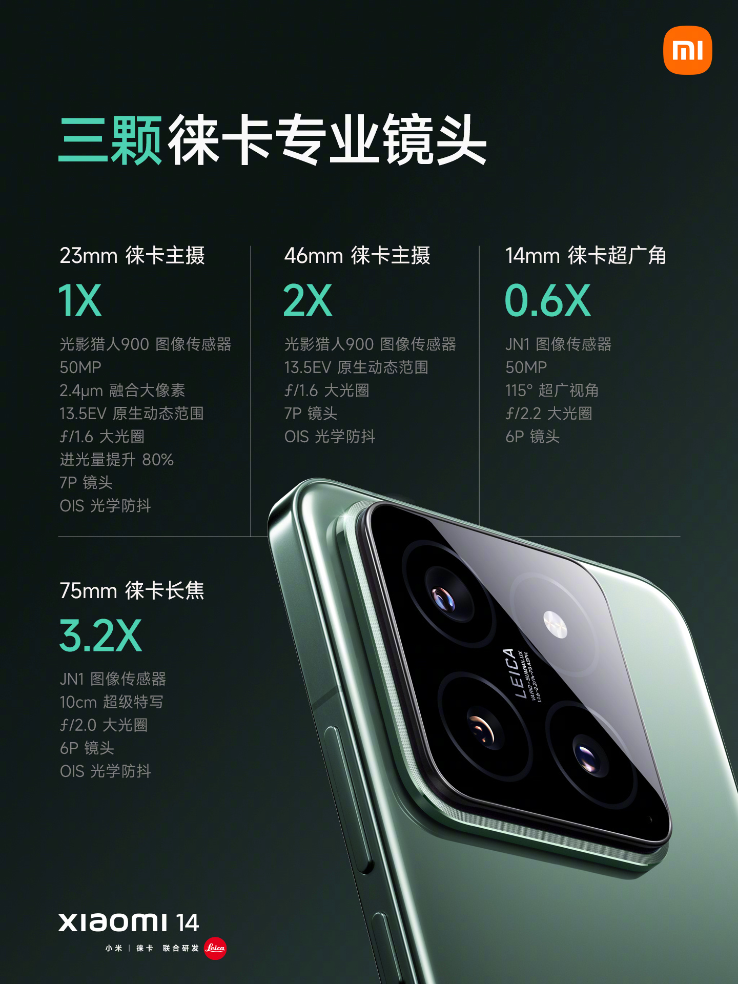 3868 元 + 24 期免息:小米 14 手机 16G+512G 京东自营新低