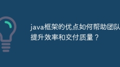 java框架的优点如何帮助团队提升效率和交付质量?