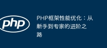 PHP Framework Performance Optimization: The Road to Advancement from Novice to Expert