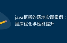 java框架的落地实践案例:数据库优化与性能提升