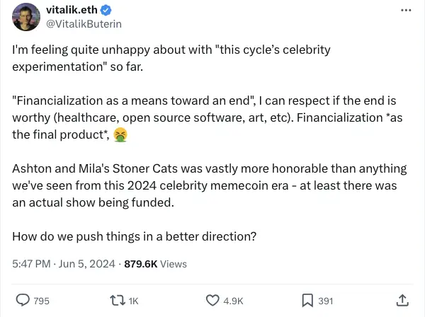 MOTHER 一周千倍，Vitalik 会不会被名人币“打脸”？