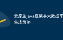 云原生java框架与大数据平台集成策略