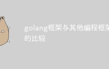 golang框架与其他编程框架的比较