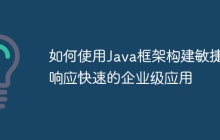如何使用Java框架构建敏捷、响应快速的企业级应用