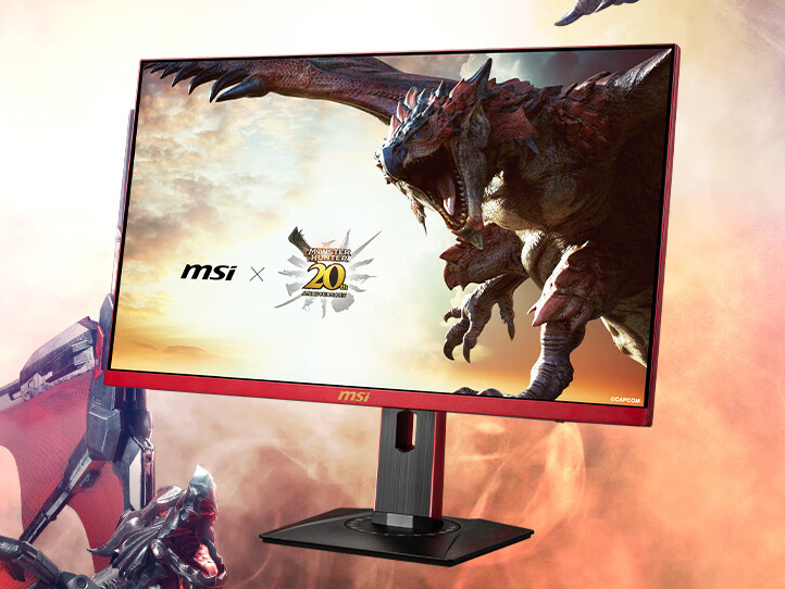 微星与《怪物猎人》联名显示器上市:定制红色涂装 + 2K 180Hz 刷新率,首发 1799 元