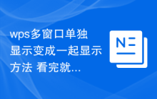 wps多窗口单独显示变成一起显示方法 看完就会