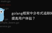 golang框架中分布式追踪如何提高用户体验？