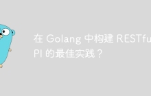 在 Golang 中构建 RESTful API 的最佳实践？