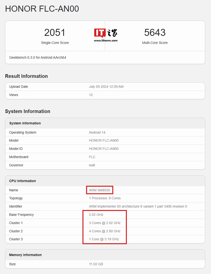 荣耀 Magic Vs3 折叠屏手机现身 Geekbench：搭载骁龙 8 Gen 2 处理器