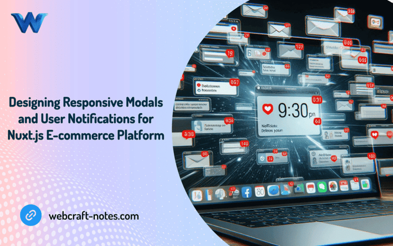 designing responsive modals and user notifications for nuxt.js e-commerce platform