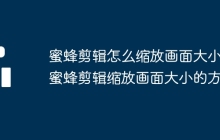 蜜蜂剪輯怎么縮放畫面大小 蜜蜂剪輯縮放畫面大小的方法