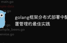golang框架分布式部署中配置管理的最佳实践