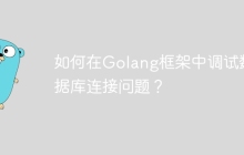 如何在Golang框架中调试数据库连接问题?