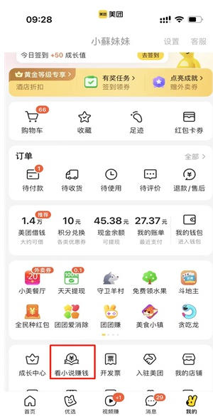 美团看小说赚钱在哪里 美团看小说赚钱方法分享
