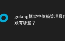 golang框架中依赖管理最佳实践有哪些？