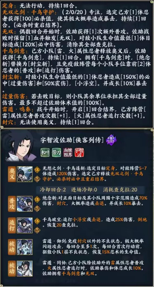 《火影忍者：忍者新世代》佐助[侠客列传]——忍者攻略&阵容推荐！