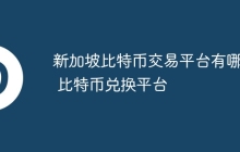 新加坡比特币交易平台有哪些 比特币兑换平台