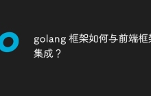 golang 框架如何与前端框架集成？