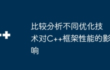 比较分析不同优化技术对C++框架性能的影响