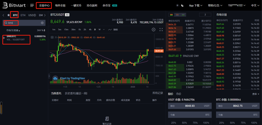 BitMart交易所网页版使用教程