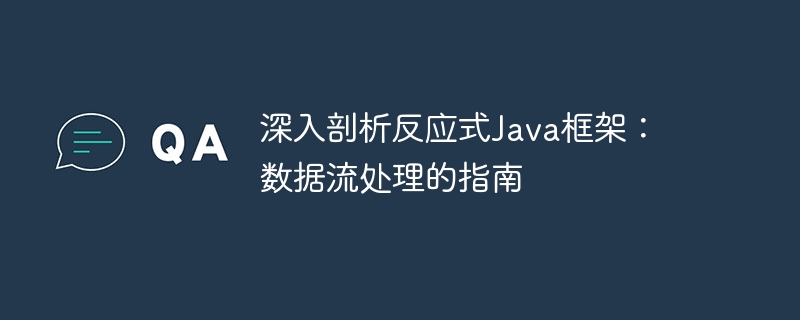 深入剖析反应式Java框架:数据流处理的指南