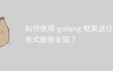 如何使用 golang 框架进行分布式服务发现？
