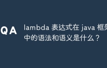 lambda 表达式在 java 框架中的语法和语义是什么？