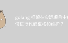 golang 框架在实际项目中如何进行代码重构和维护?