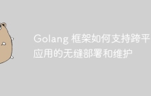 Golang 框架如何支持跨平台应用的无缝部署和维护